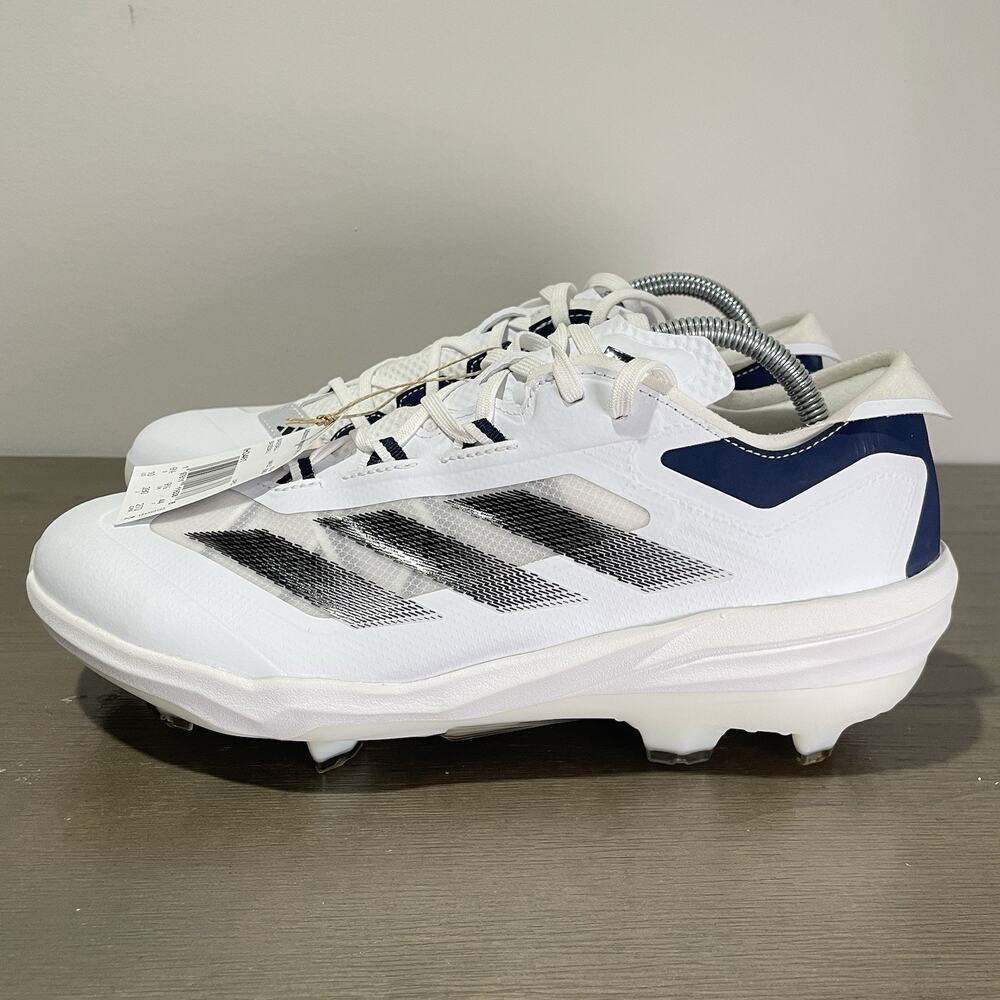 Adidas Mens 10 Baseball Cleats NEW Adizero Impact TPU White Navy Blue IH3461